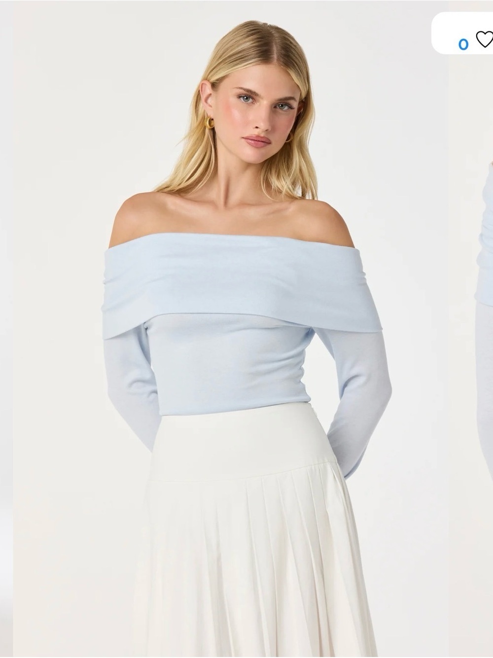 NWT ASTR The Label - Off-Shoulder Back Bow Top Size S